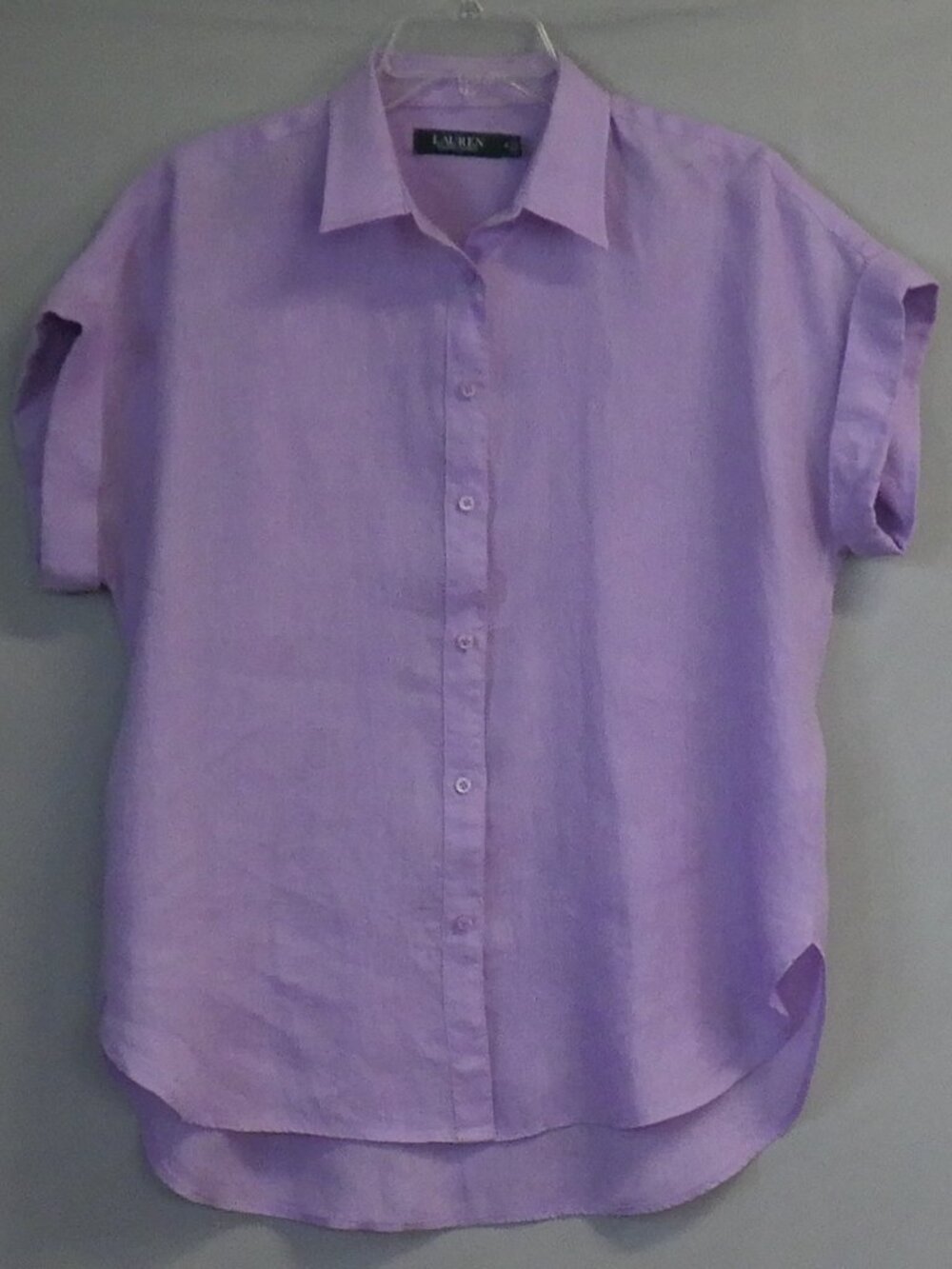 Lauren Ralph Lauren Lavender Short Sleeve Shirt A584
